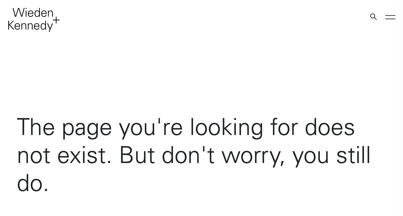 пример страницы 404 с креативным текстом для пользователя